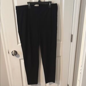 Black Pull on Pants faux Suede